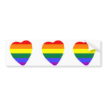 Heart Gay white Bumper Sticker