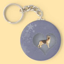Heart German Shepherd keychains