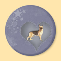Heart German Shepherd magnets