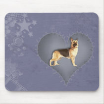 Heart German Shepherd mousepads