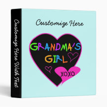 Heart Grandma's Girl T-shirts and Gifts 3 Ring Binders