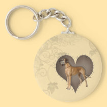 Heart Great Dane keychains