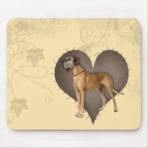 Heart Great Dane mousepads