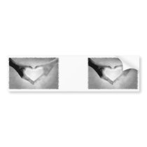 Heart Hands B&W Photo Bumper Stickers
