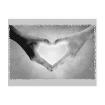 Heart Hands B&W Photo Post Card
