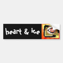 heart & ice bumper stickers
