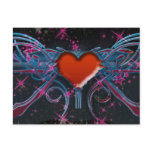 heart in galaxy illustration postcard