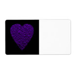 Heart in Purple Colours. Patterned Heart Design. Personalized Shipping Label