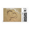 Heart in Sand Love stamps