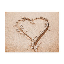 heart in sand postcards