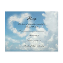 Heart in the Clouds, Blue Sky Romantic Love Post Card
