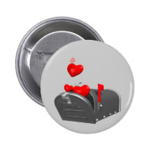 Heart In The Mail T-shirts and Gifts Pinback Buttons