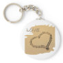 Heart in the sand keychain