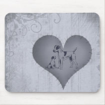 Heart Jack Russel mousepads