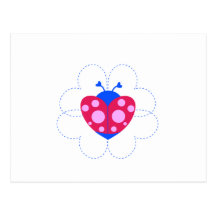 heart ladybug sets.ai post card