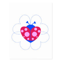 heart ladybug sets.ai postcards