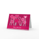 Heart Lollipops Design Greeting Card