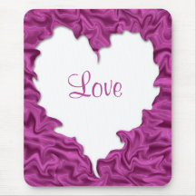 Heart Love and Satin Mousepad