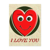 HEART LOVE DUDE SMILEY POSTCARDS