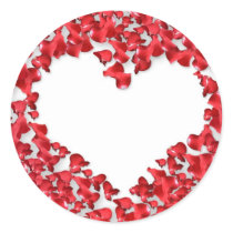 Heart Made of Rose Petals Stickers