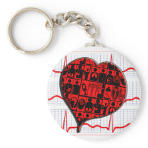 HEART MEDICAL SPECIALTIES CARDIOGRAM KEYCHAIN