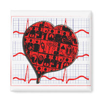 HEART MEDICAL SPECIALTIES CARDIOGRAM REFRIGERATOR MAGNETS