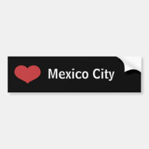 Heart Mexico City Bumper Sticker