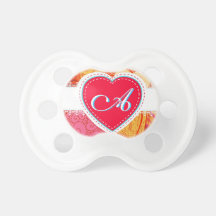 Heart Monogram Chupete De Bebé