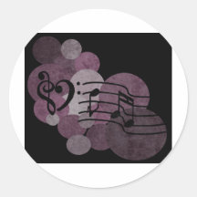 heart music clefs and indigo polka dots stickers