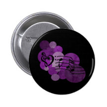 heart music clefs and purple polka dots buttons
