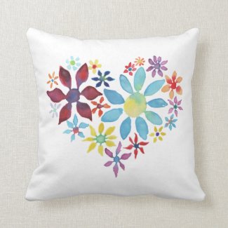 Heart of Flowers Throw Pillows