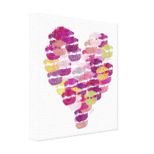 Heart of Kisses Canvas Stretched Canvas Print