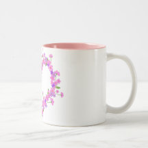 Heart of pink flower coffee mugs
