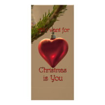Heart Ornament - All I Want for Christmas Rack Cards