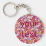 HEART Pattern ART 4 + your text Keychains