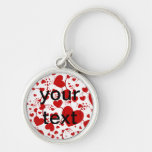HEART Pattern ART 5 + your text Keychains