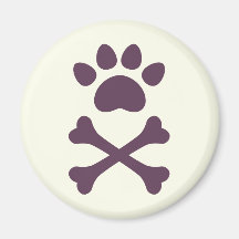 Heart Paw & Crossbones Fridge Magnet