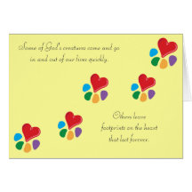 Heart-Paw_ "empreintes de pas sur le coeur" choien Carte De Vœux
