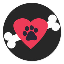 Heart, Pawprint and Bone Design Stickers/Decals