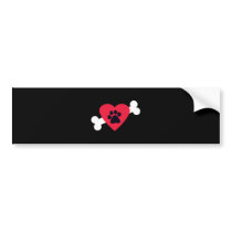 Heart, Pawprint and Bone Design Stickers/Decals
