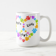 heart peace sign mug! Paw prints!