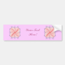 Heart Petal Flower & Swirls Bumper Sticker