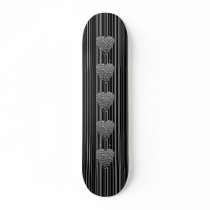 Heart. Printed Grey Pattern. Skateboard