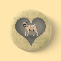 Heart Pug buttons