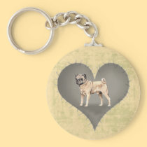 Heart Pug keychains