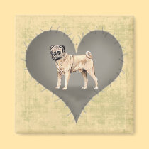 Heart Pug magnets