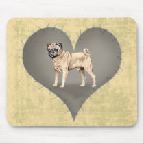 Heart Pug mousepads