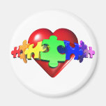 Heart Puzzle Links Refrigerator Magnet