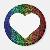 Heart - Rainbow Refrigerator Magnets