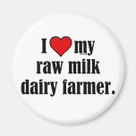 Heart Raw Milk Farmer Refrigerator Magnets